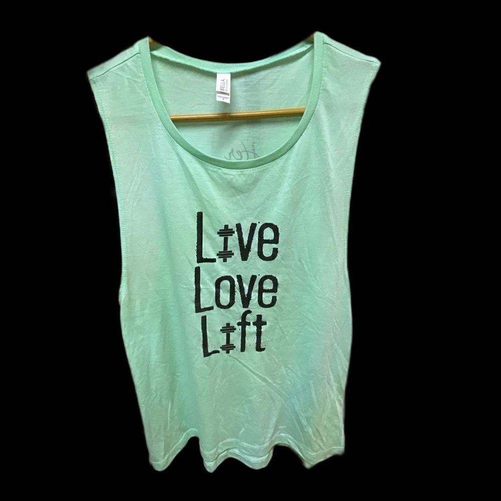 Bella Canvas Live Love Lift Mint Green Tank Top New Women Size Small